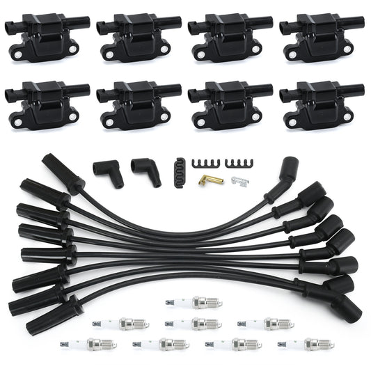 8X Ignition Coil  Spark Plug Wire Kit For GM for Chevy Silverado for GMC 4.8L 5.3L 6.0L