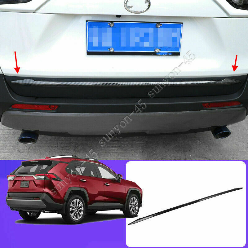 for Toyota RAV4 2019-2024 Carbon Fiber Rear Tailgate Trunk Lid Lower Strip Trim