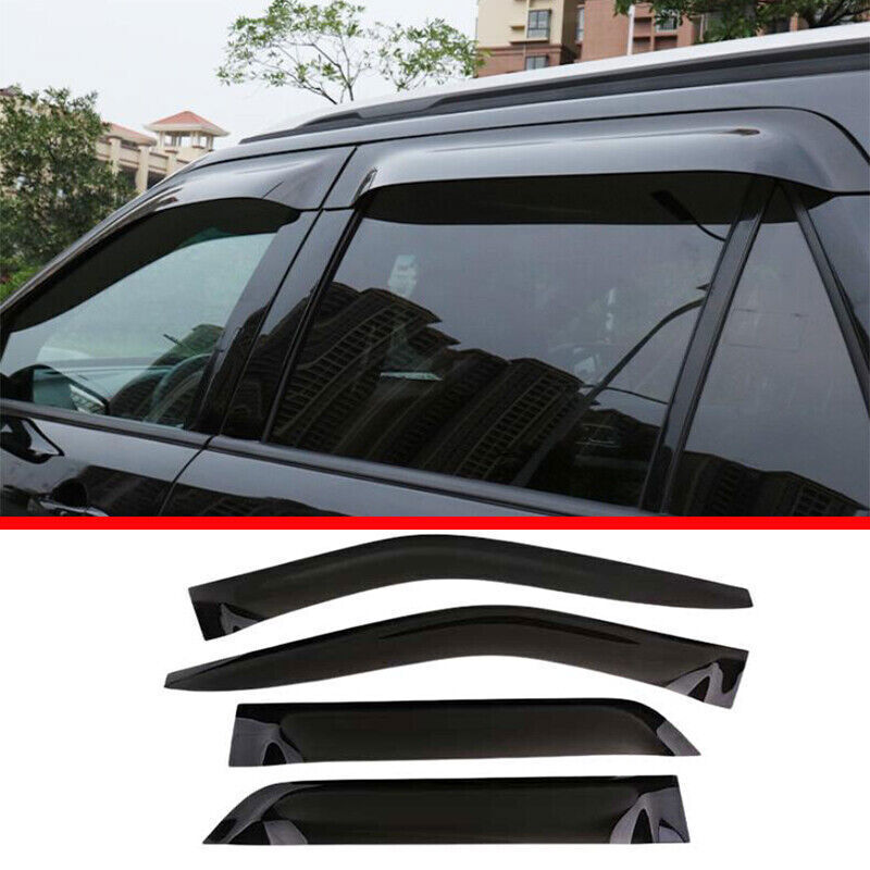 Black Side Window Visor Deflector Sun Rain Shield 4P for Ford Explorer 16-2019