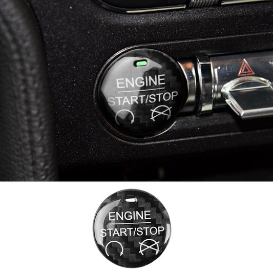 Real Carbon Fiber Engine Start Stop Button Cover Trim for Ford for Mustang 2015-2022