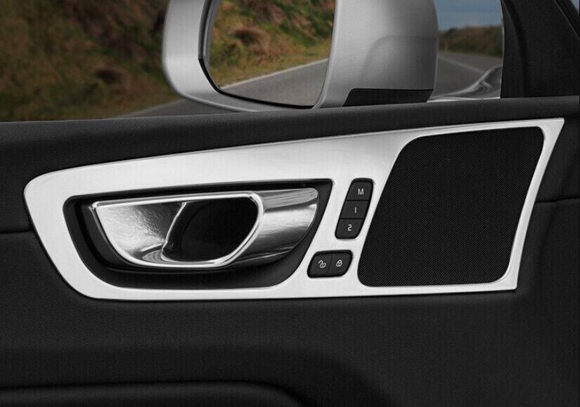 for Volvo XC60 2018-23 Silver Titanium interior Door Handle Frame Cover Trim 4x