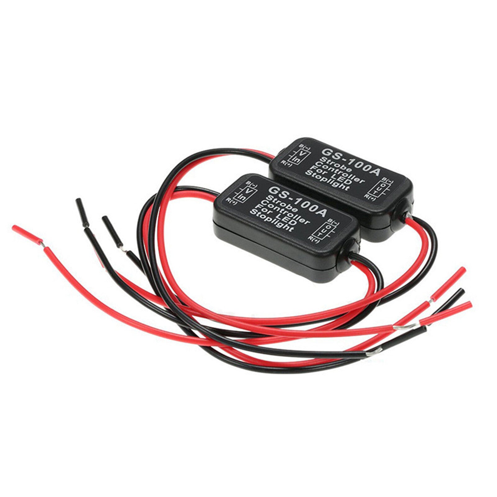 2 PCS 12V Flash Strobe LED Brake Tail Stop Light Controller Box Flasher Module