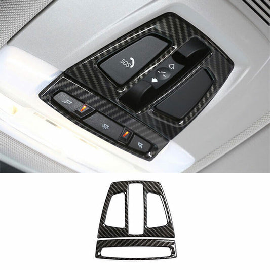 for BMW X1 F48 2016-2022 ABS Carbon Fiber Front Reading Light Lamp Frame Trim 2P