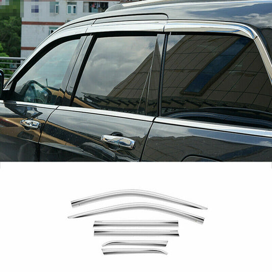 For Grand Cherokee 2011-21 Silver Window Visor Vent Sun Shade Rain Guard Shield