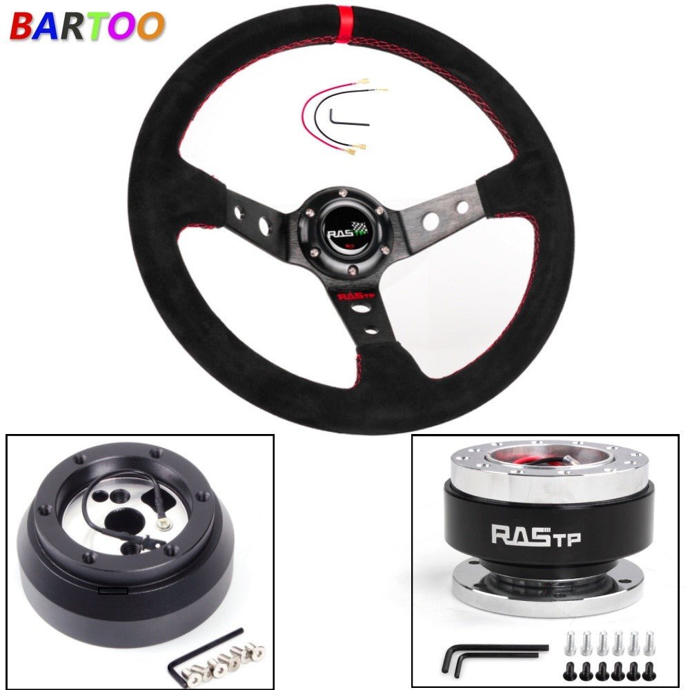 14 Suede Steering Wheel+Quick Release+Hub Adapter 170H for Chevy Camaro 69-05
