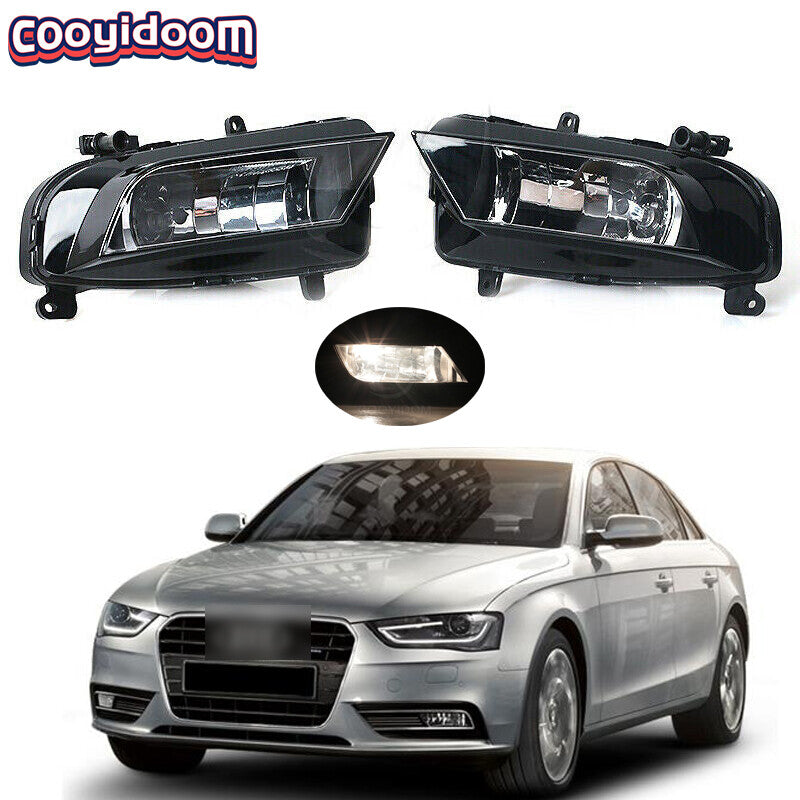 LHRH front bumper fog lights with bulbs for 2013-16 for Audi A4 B8.5 B9.