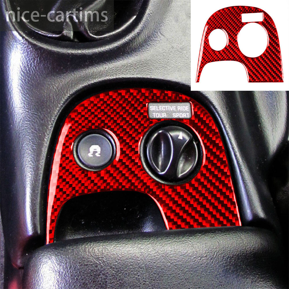 for Chevrolet for Corvette C5 1998-04 Red Carbon Fiber Lower Console Gear Shift Trim
