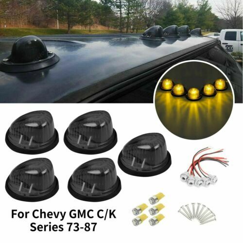 New 5-piece smoked lens cab roof marking running LED light for Chevrolet for GMC C/K Series