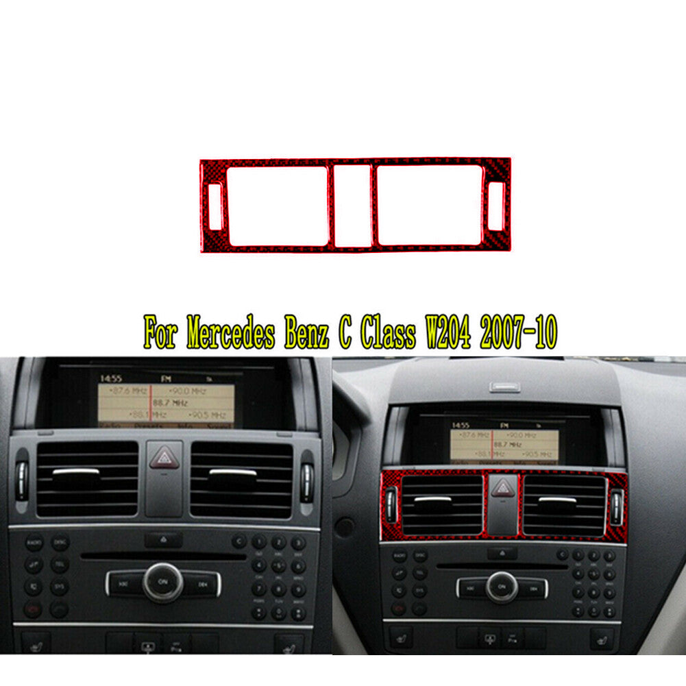for Mercedes-Benz C-Class W204 07-10 Red Carbon Fiber Vent Outlet Trim