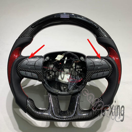 Carbon Fiber Steering Wheel Trim for Dodge Charger Hellcat SRT Cover Replacement