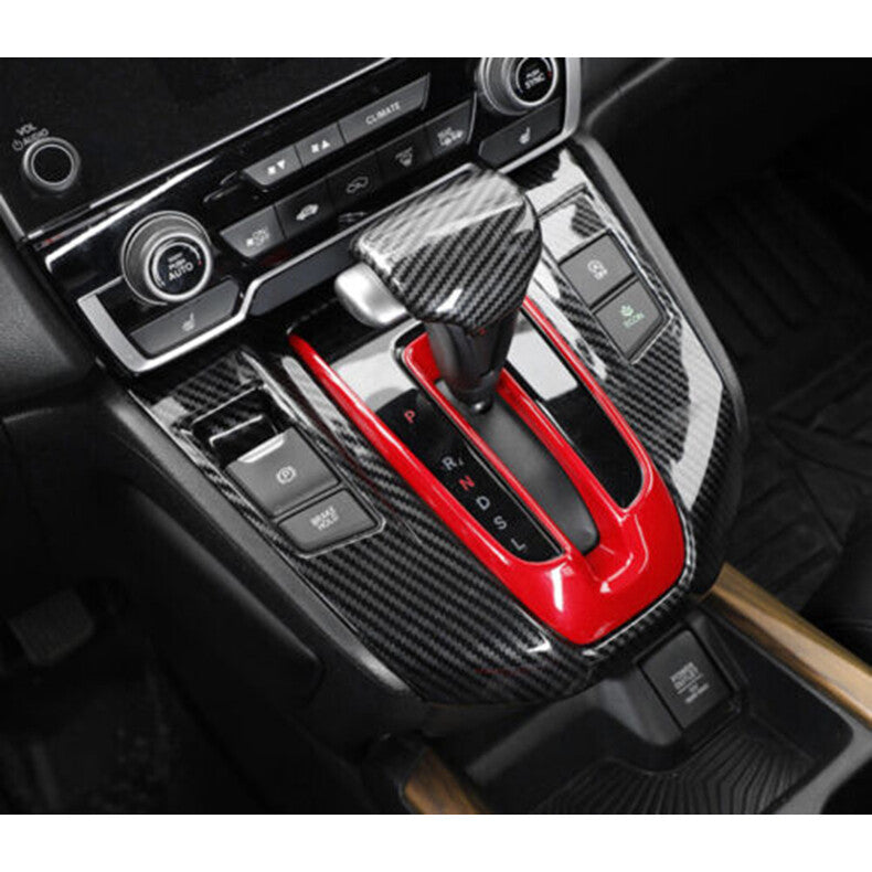 for Honda CR-V 2017-22 Carbon FiberRed Console Gear Shift Box Panel Cover Trim