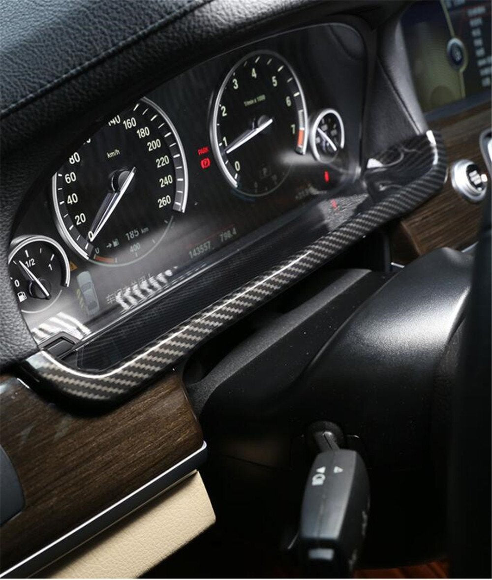 for BMW 7 Series F01 2009-2014 Dashboard Lower Panel Cover Trim ABS Carbon Fiber