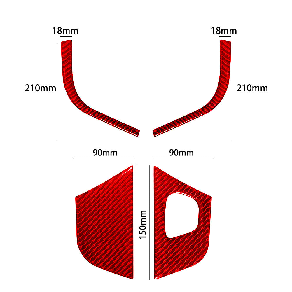 Red Carbon Fibre Shifter Side VTrim for Land Rover Discovery Sport 15-19