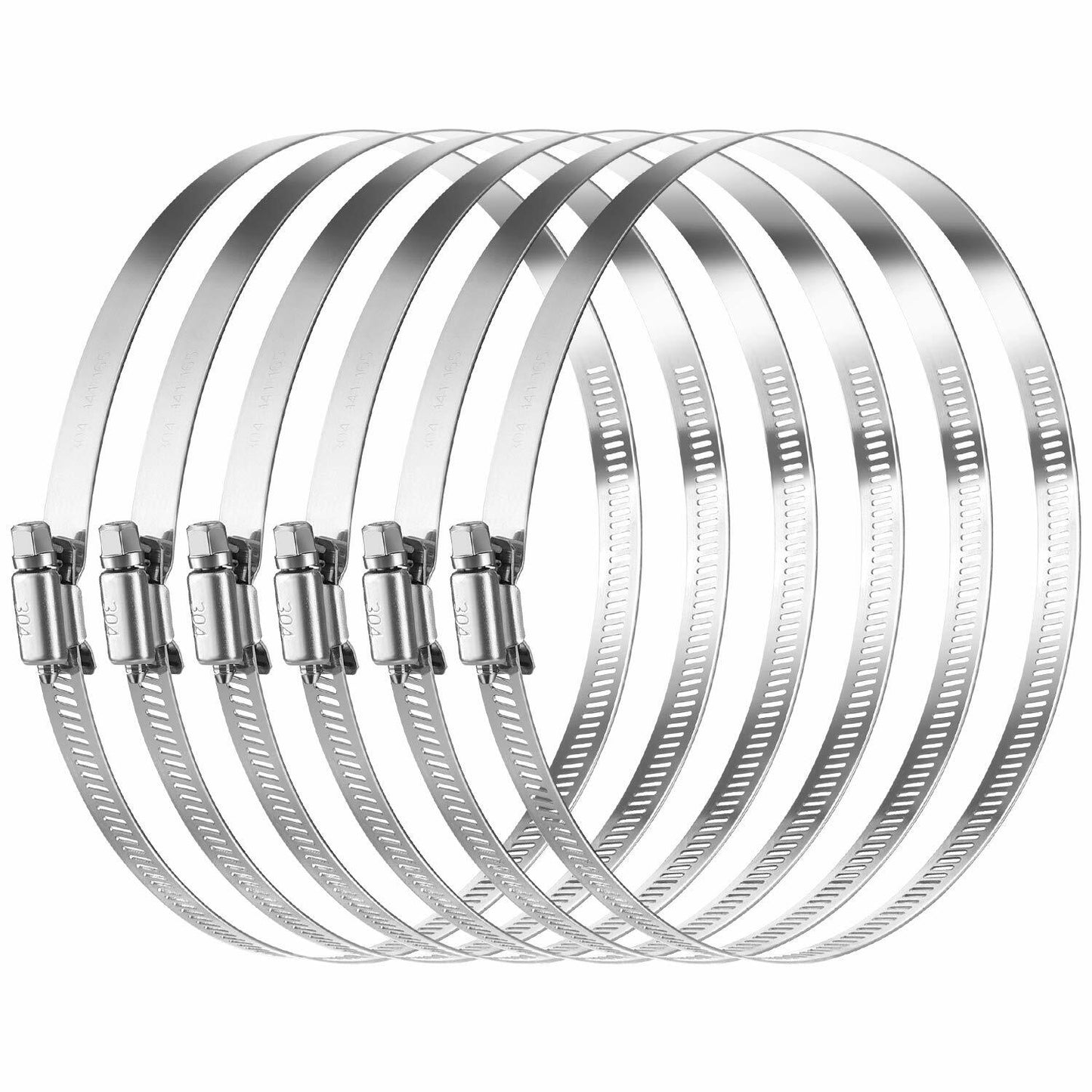 4-inch Adjustable 304 Stainless Steel Pipe Clamps, Hose Clamps, Pipe Clamp Kit