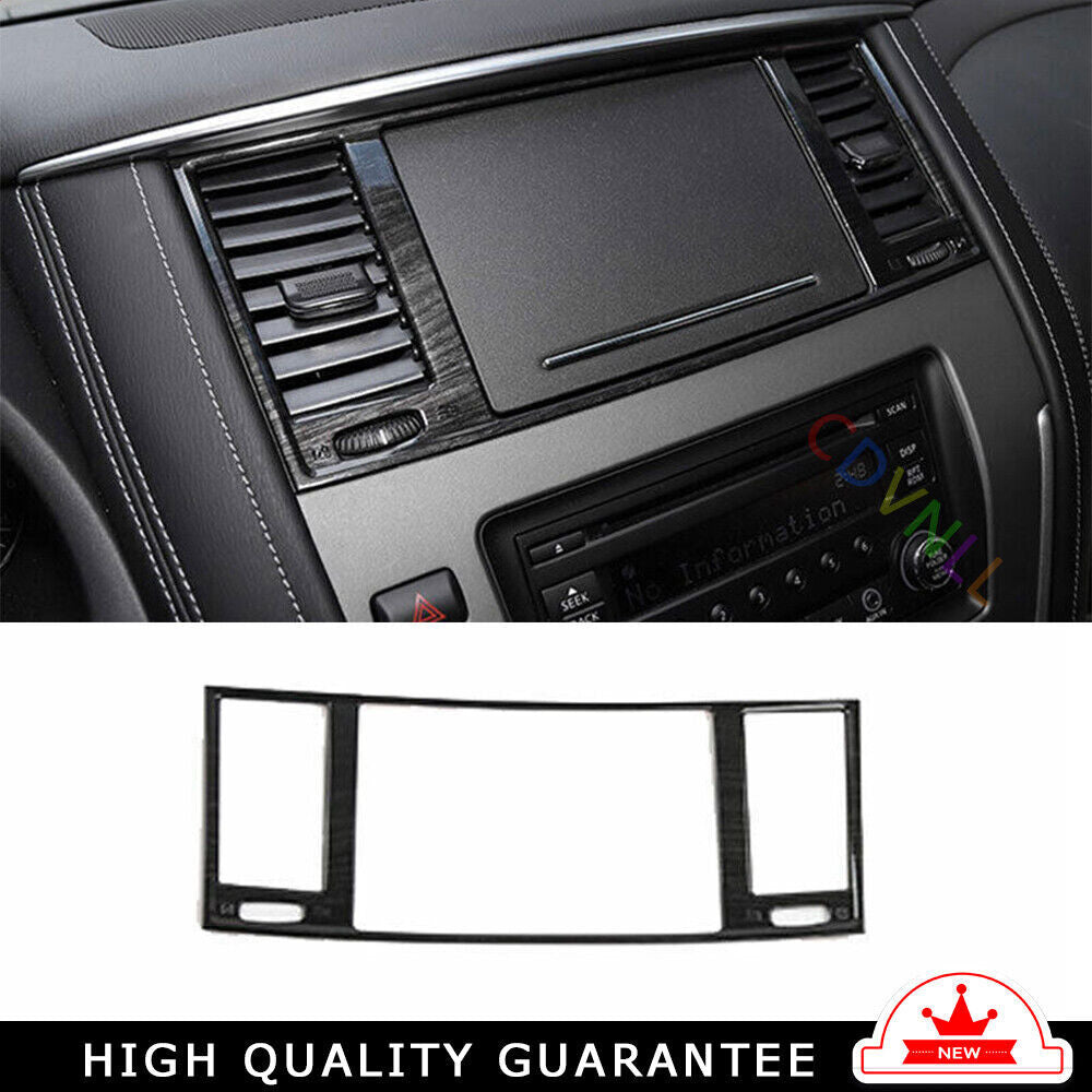Middle Air Outlet Vent Cover Trim for Nissan Armada Y62 2017-20 Black Wood Grain