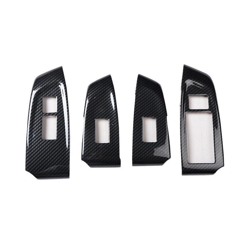 for Acura TSX 2009-2014 Carbon Fiber Window Lift Lock Panel Switch Cover Trim 4X