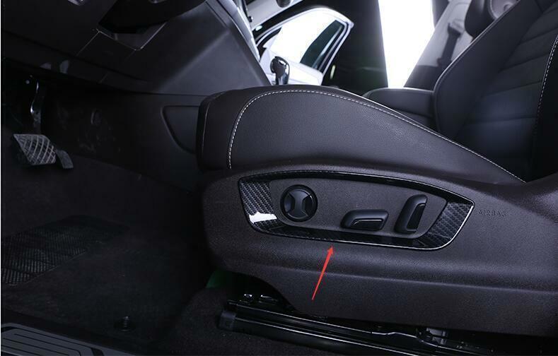 for Volkswagen Atlas 2018-23 Carbon Fiber for Seat Button Handle Panel Cover Trim 2X