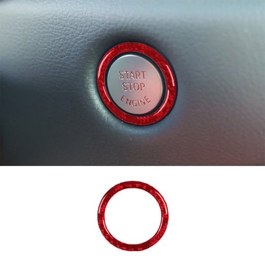 Red Carbon Fiber Ignition Switch Frame Cover Trim for Toyota Supra A90 2019-2022