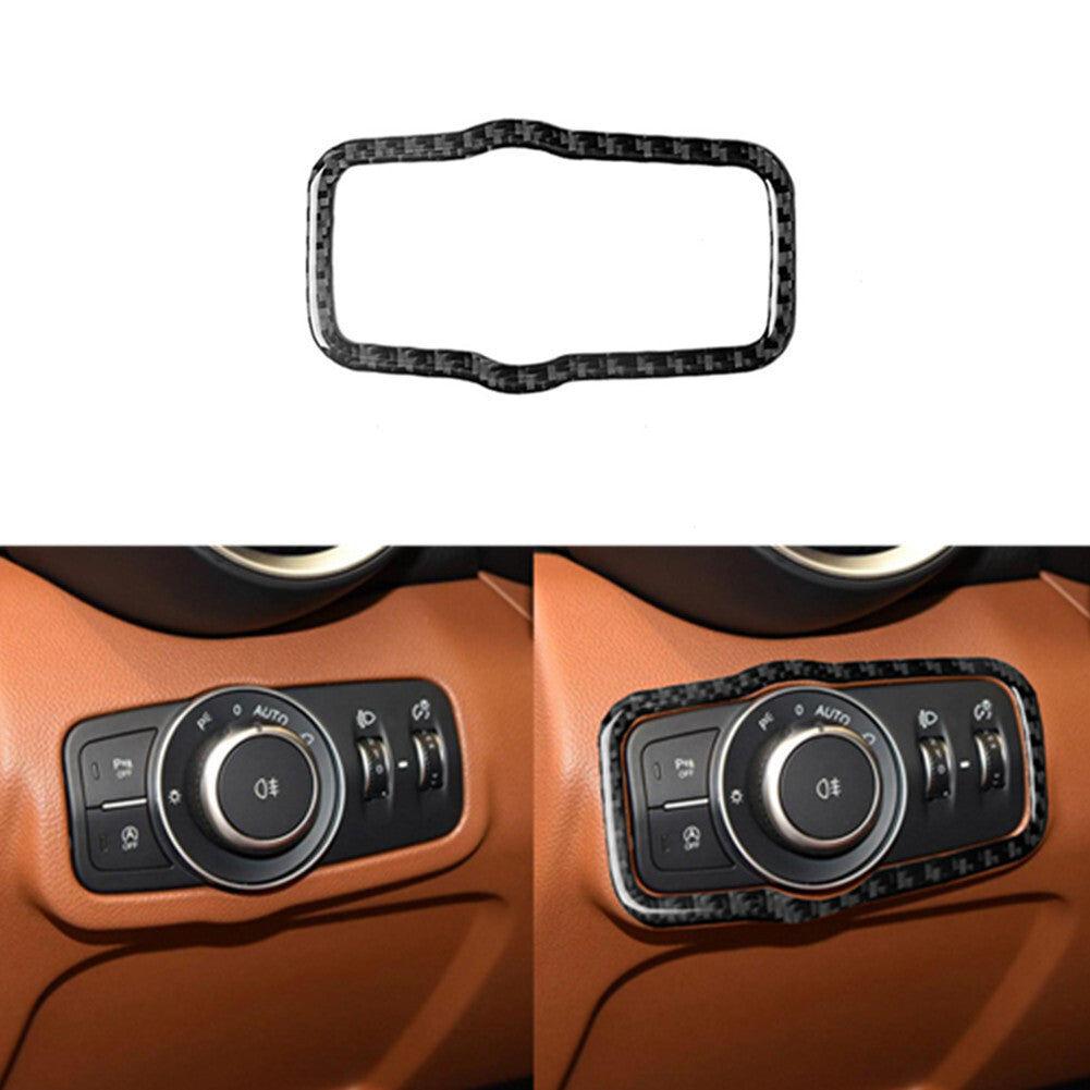Carbon Fiber Headlight Control Cover Trim for Alfa Romeo Giulia 2017-2019