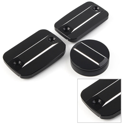 for DUCATI Scrambler 1100 18-22 Black Front Rear Brake Reservoir Fluid Cover Cap