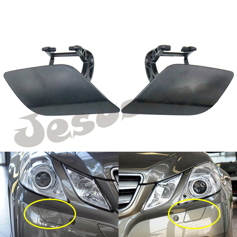 Pair Front RHLH Headlight Washer Nozzle Cover for Mercedes-Benz E Class 2009-12