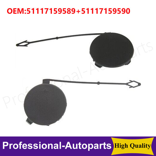 1 pair of front left + right bumper grill eyelet hook covers suitable for BMW X5 E70