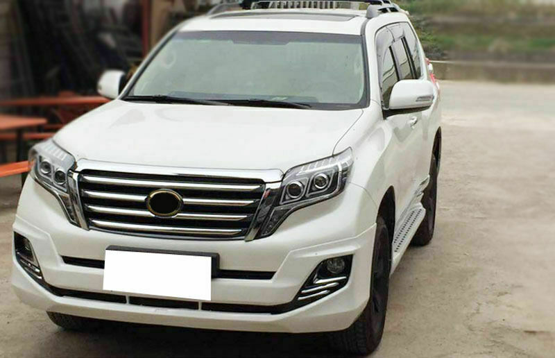for Toyota Prado 2014-17 Chrome ABS Front Grille Grill Horizontal Cover Replace