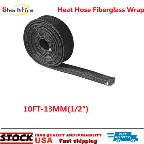 Heated fiberglass sheath adjustable hose hot spark plug wire 10 ft - 13 mm 1/2