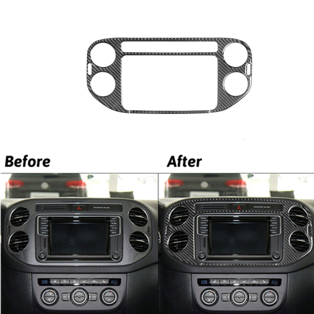 Carbon Fiber Middle Vent Outer Trim Panel for Volkswagen for Tiguan 2013-17