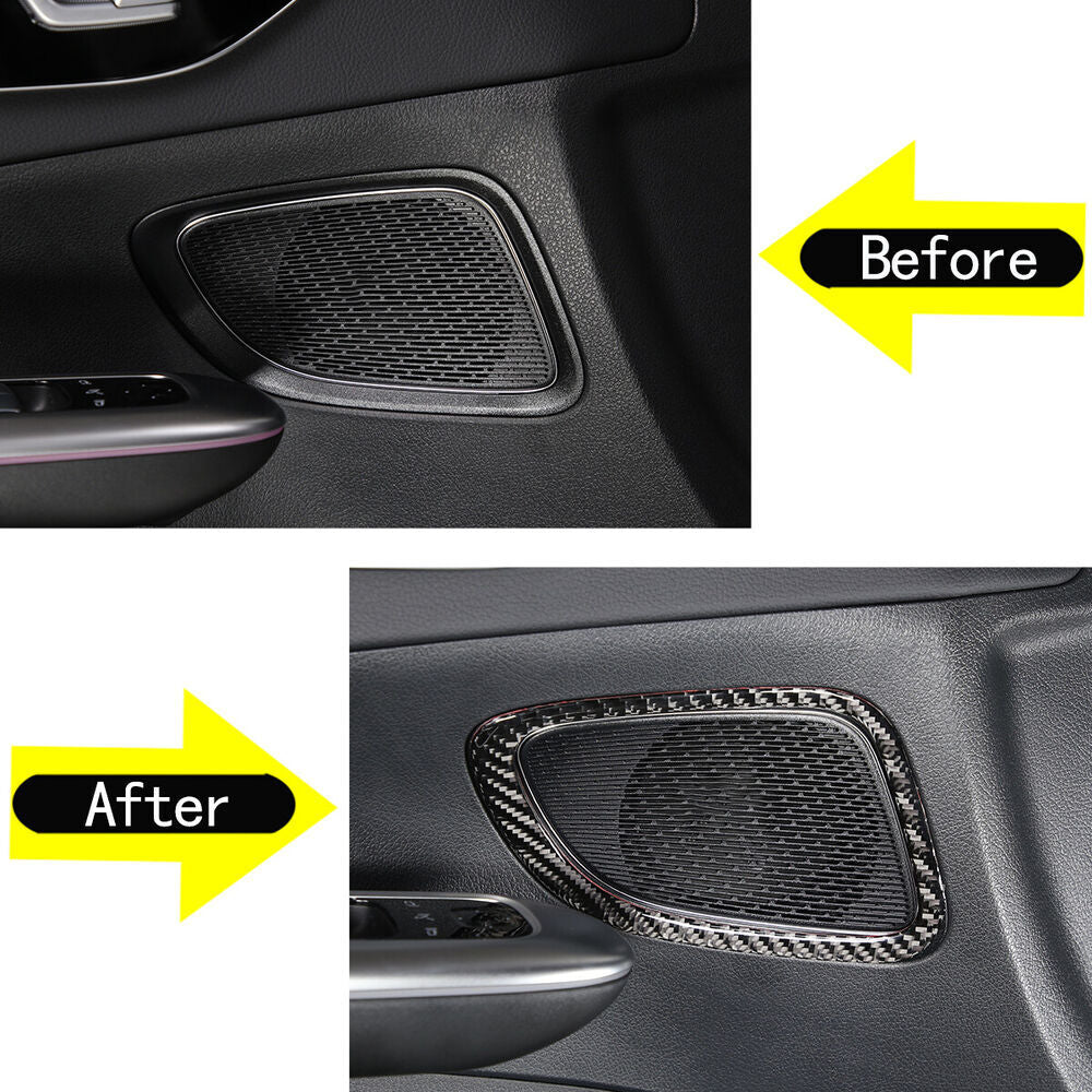 for Benz C Class W206 2022-23 Soft Carbon Fiber Interior Door Speaker Ring Cover