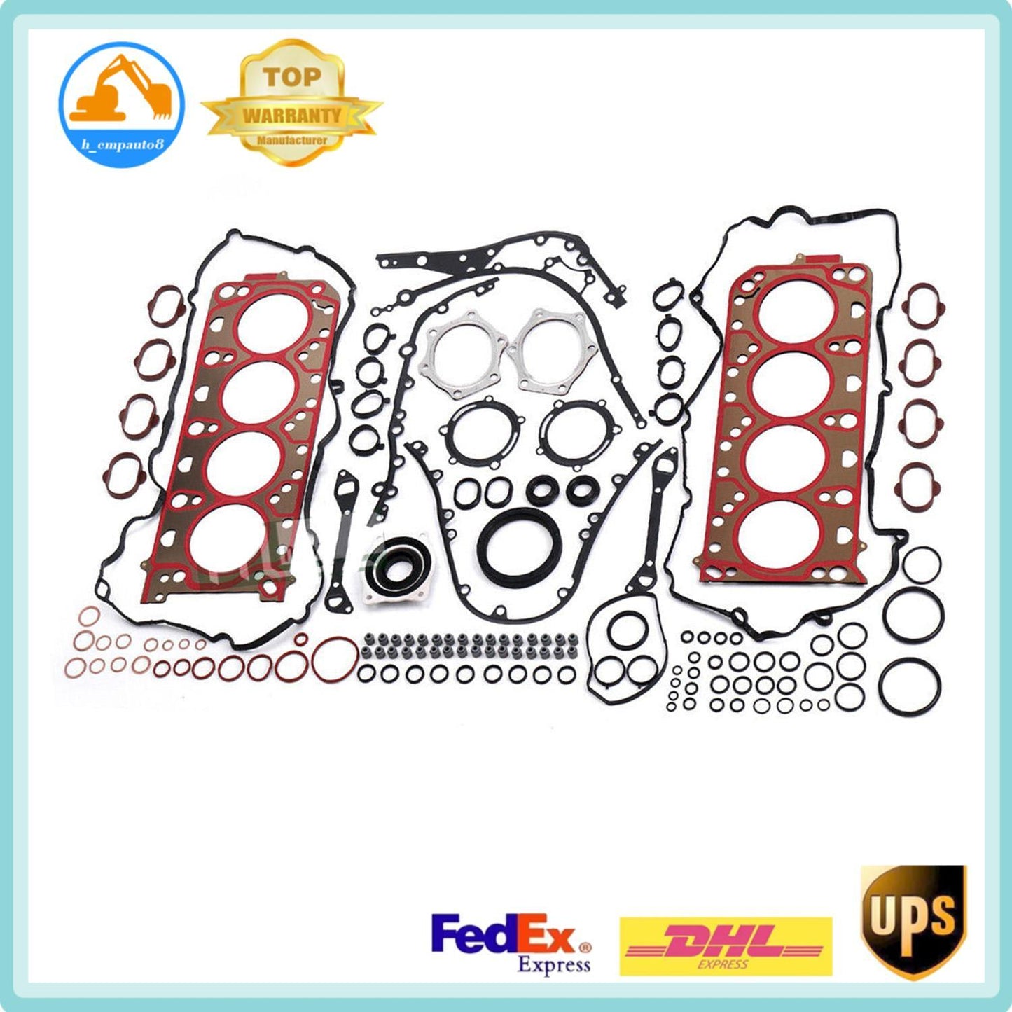 Overhaul Rebuild Gasket Kit 4.8L for Porsche for Cayenne for Panamera S GTS V8 Engine