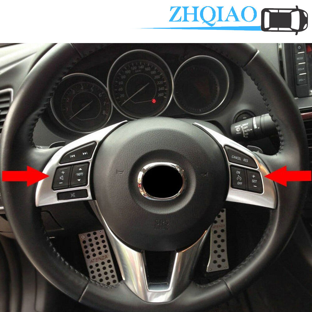 Matte Steering Wheel Panel Badge Insert Cover Trim Fits for Mazda CX-5 CX5 2013-2016