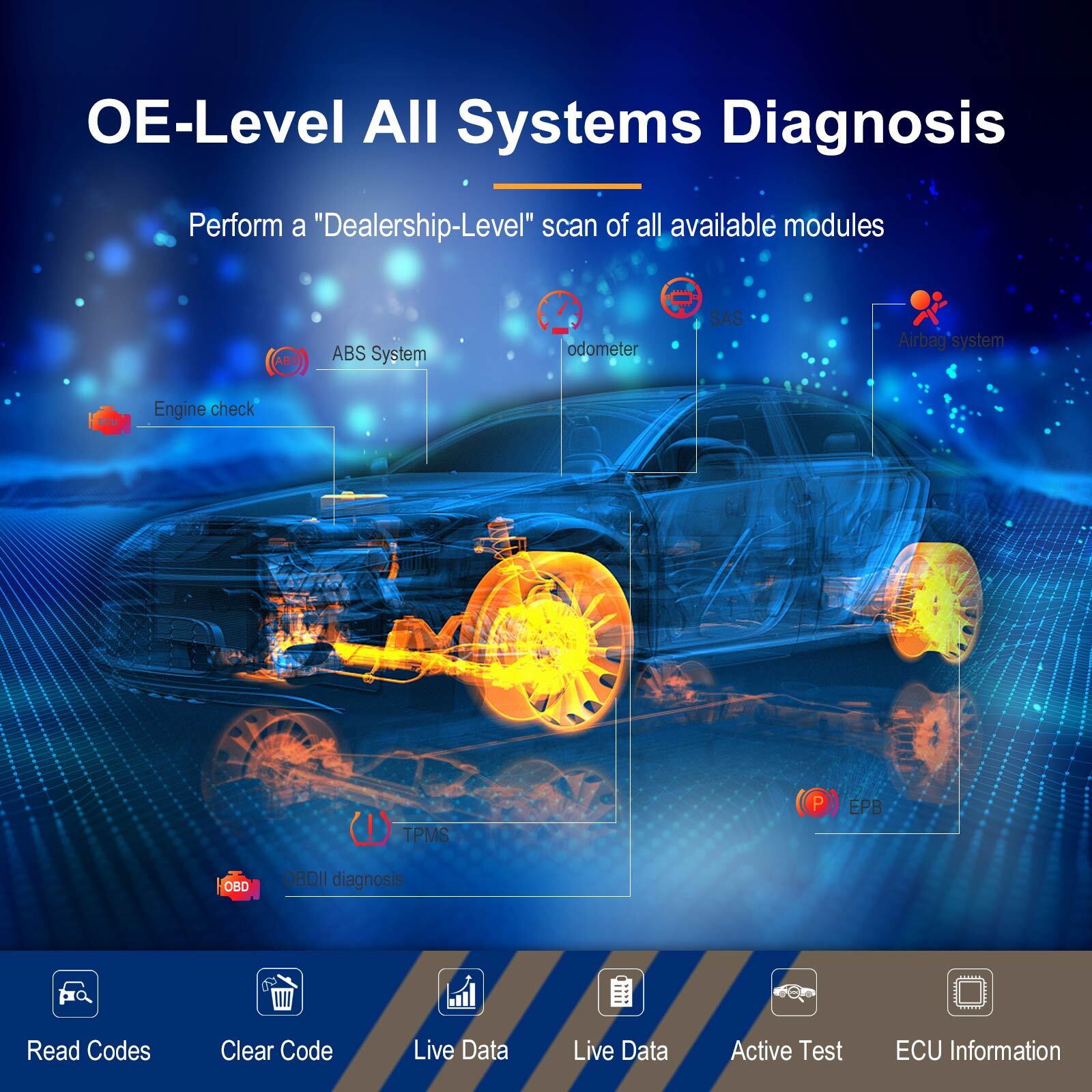XTOOL D7 Automotive Diagnostic Bi-Directional Scan Tool IM-MO K-ey Prog-ramming
