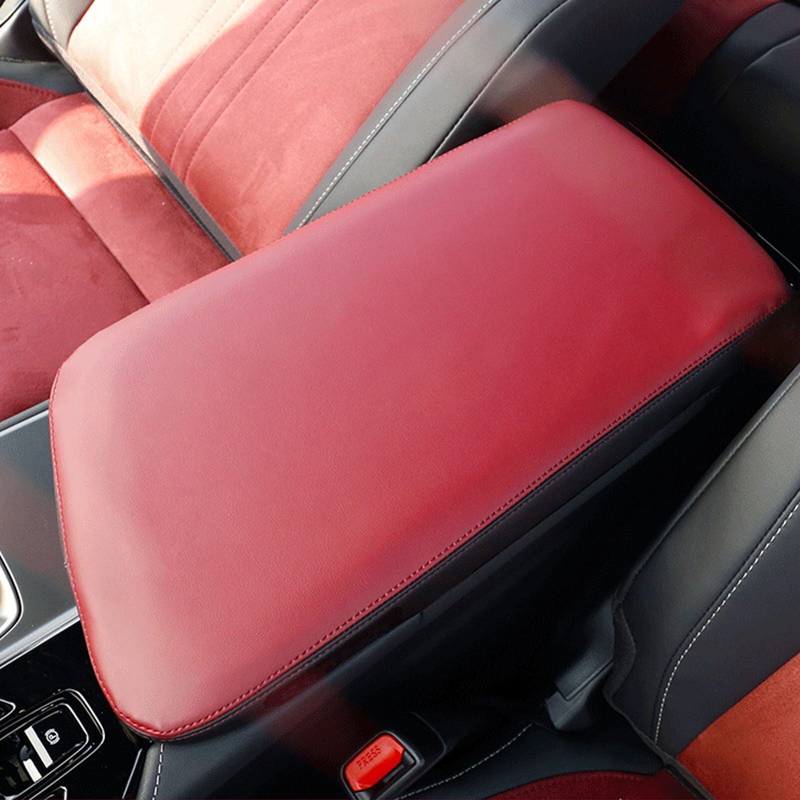 2022-2023 Fit for Lexus NX250 350 Red Leather Console Armrest Box Cover Trim Cap