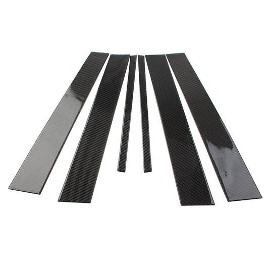 Carbon Fiber Set Pillar Posts Door Window Trim for Infiniti G37 Sedan 2007-2013