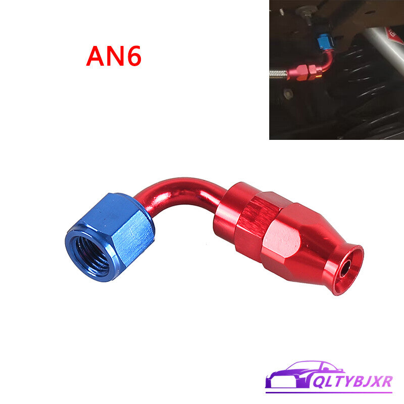 6AN PTFE Hose End Fittings 90 Degree Aluminum Swivel AN6 For PTFE Hose Only Red