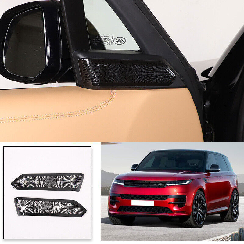for Range Rover Sport 2023-2025 Black Steel A Pillar Speaker Sound Cover Trim 2X