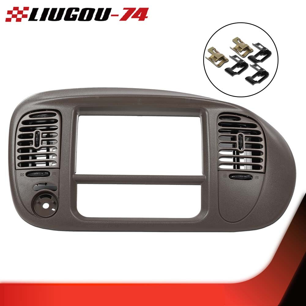 Center Dash Radio Surround Bezel Trim Panel, Brown, 1-Piece Set for 00-03 for Ford F150