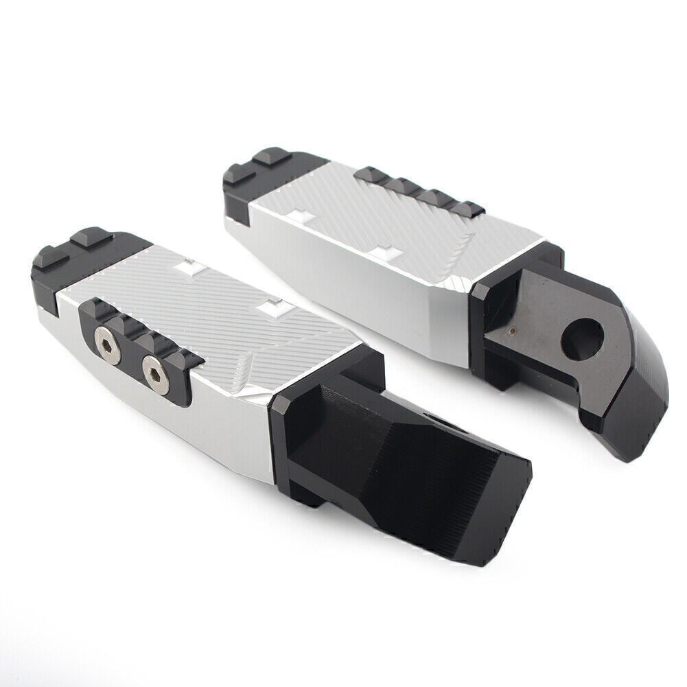 CNC Rear Passenger Footrests Foot Pegs Pedal Pads Fit for Yamaha FZ1 YZF R3 Silver