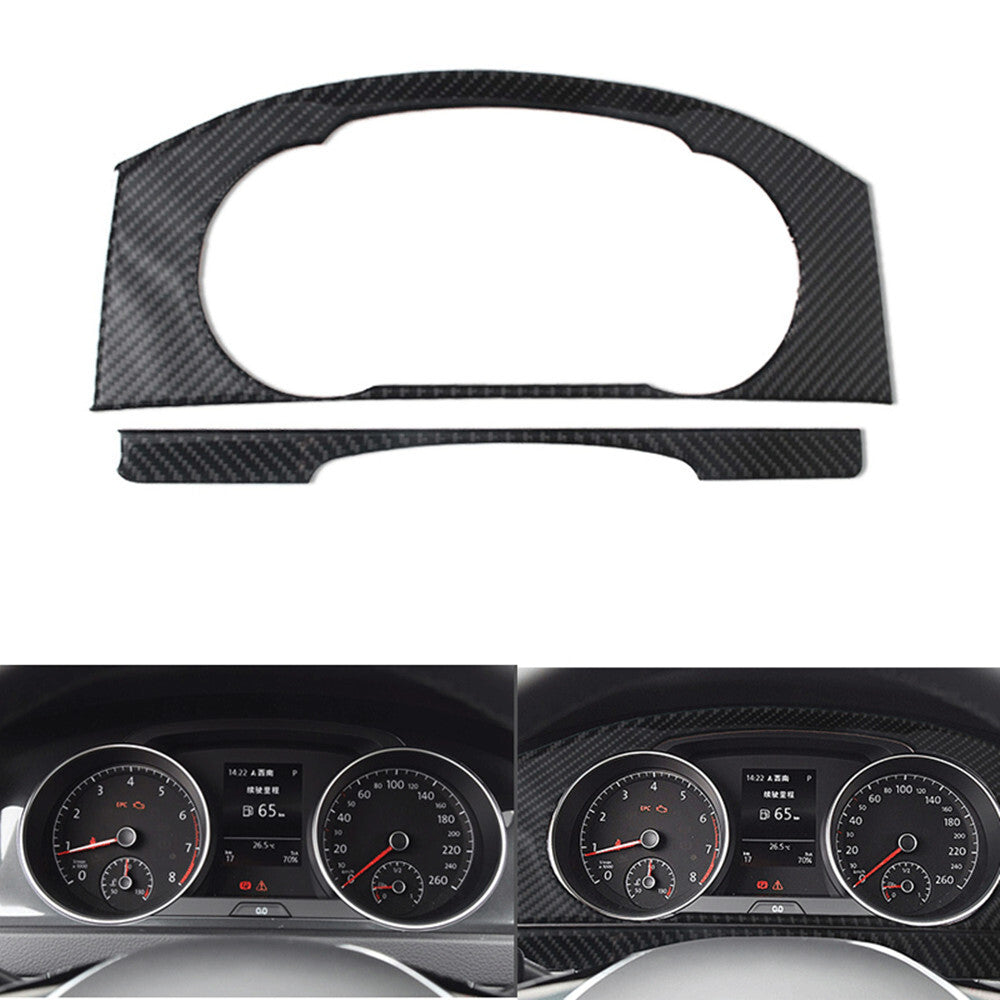 Carbon Fiber Dashboard Panel Decorative Trim Cover for VW for Golf MK7 2014-2019