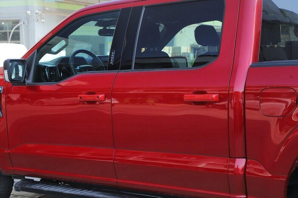 4P Car Door Handle Decorative Cover, Red ABS Accessory for Ford F150 (2021-2023)