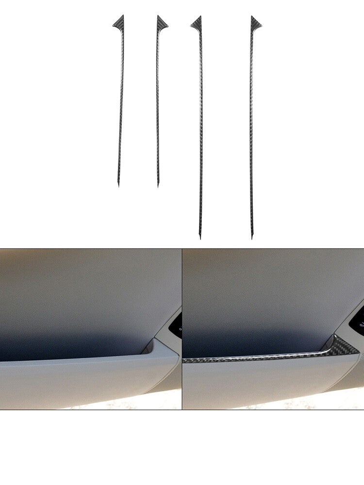 for Mercedes R-Class 2009-2012 4Pcs Door Storage Trim Strip Cover Carbon Fiber