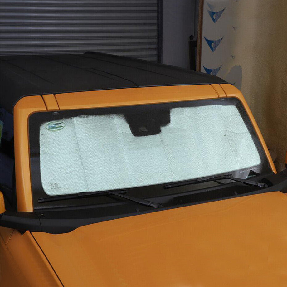 Foldable silver car windshield sunshade for Ford for Mustang 21-24.