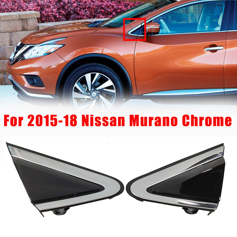 For 2015-18 for Nissan Murano Chrome Front Door Fender Mirror Molding Corner Trim