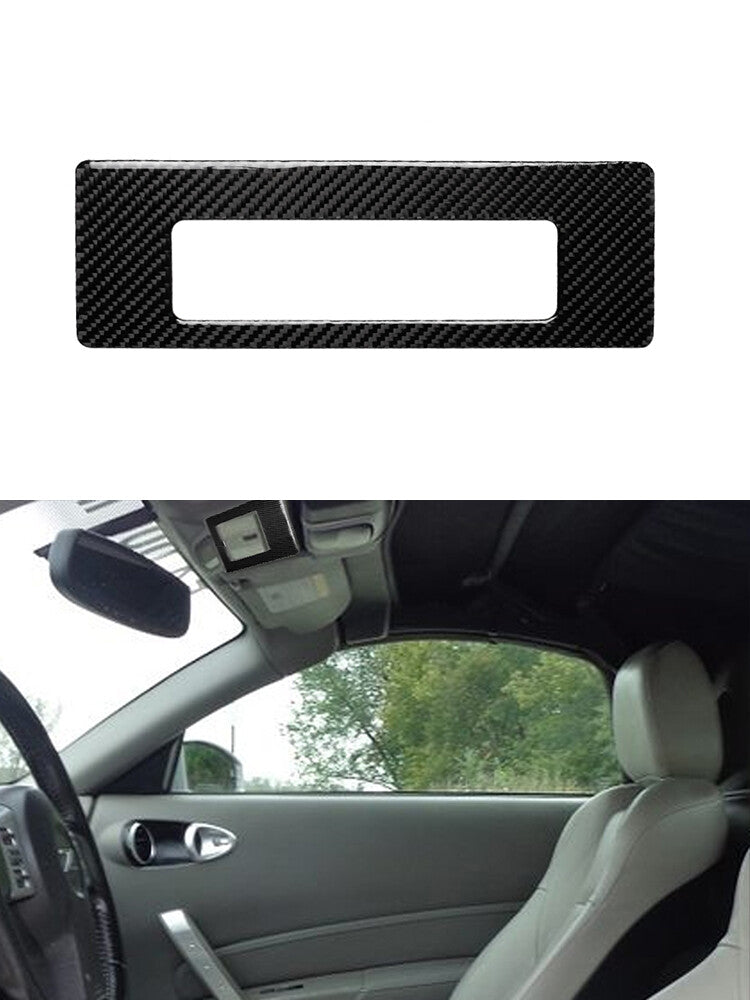1Pcs Top Reading Light Frame Trim Cover Carbon Fiber for Nissan 350Z 2006-2009