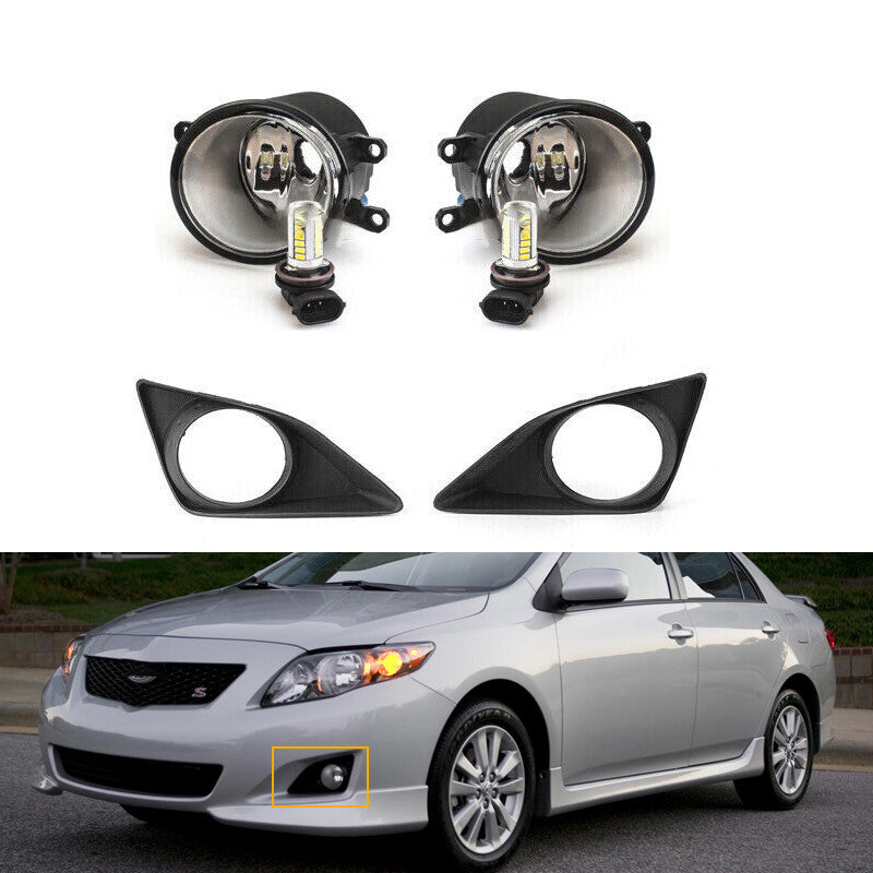 1 Pair Front Bumper LED Fog Lights Lamps With Bulbs For 2008-2010 for Toyota for Corolla