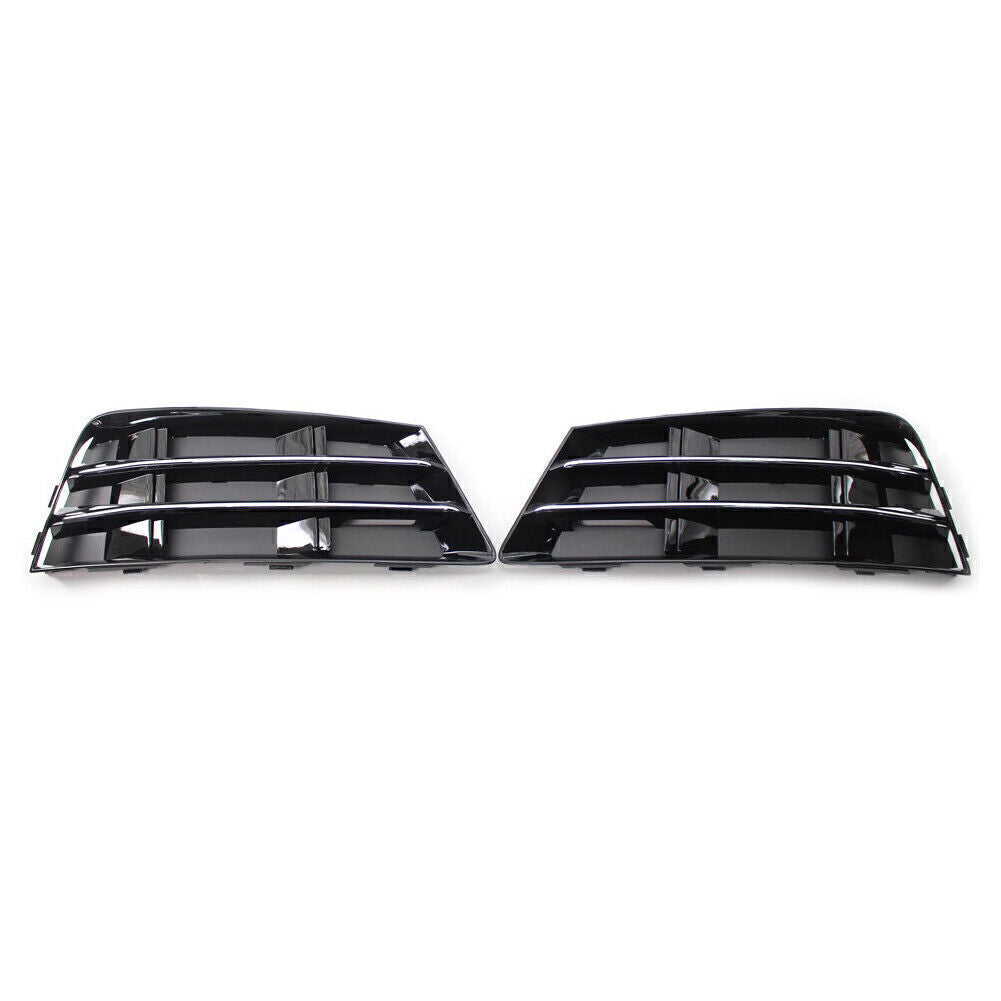 2x Front Bumper Fog Light Grille Cover Lower L + R Side Fit for AUDI A4 B9 2016-2018