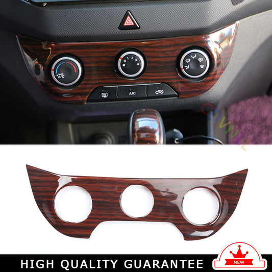 Car Console AC Switch Control Panel Trim Fit for Hyundai IX25 2015-2019 Red Wood
