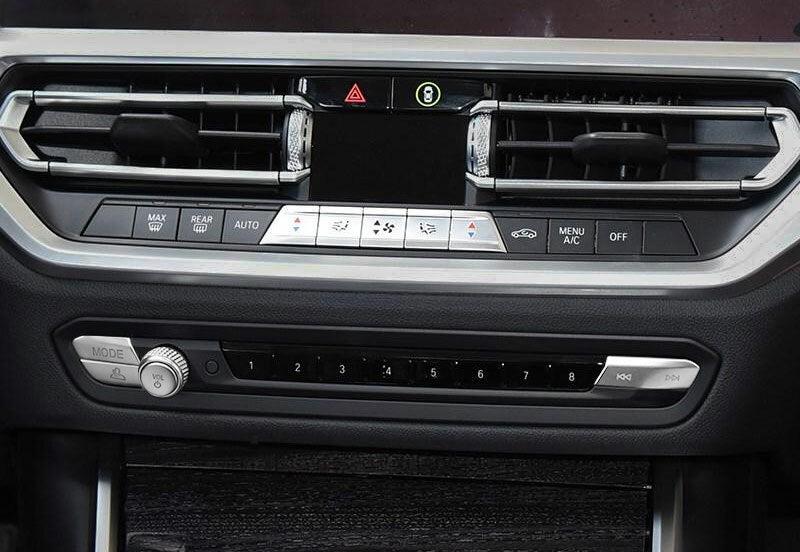 4pcs Silver ABS Console Volume Button Cover Trim for BMW 3-Series G20 2019-2021