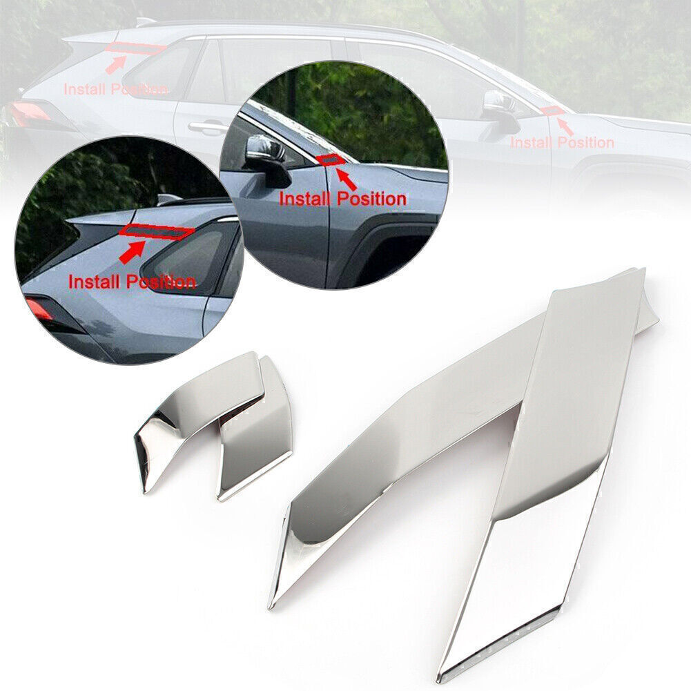 for Toyota Rav4 2019-20 Steel Chrome Door Window A C Pillar Post Molding Cover
